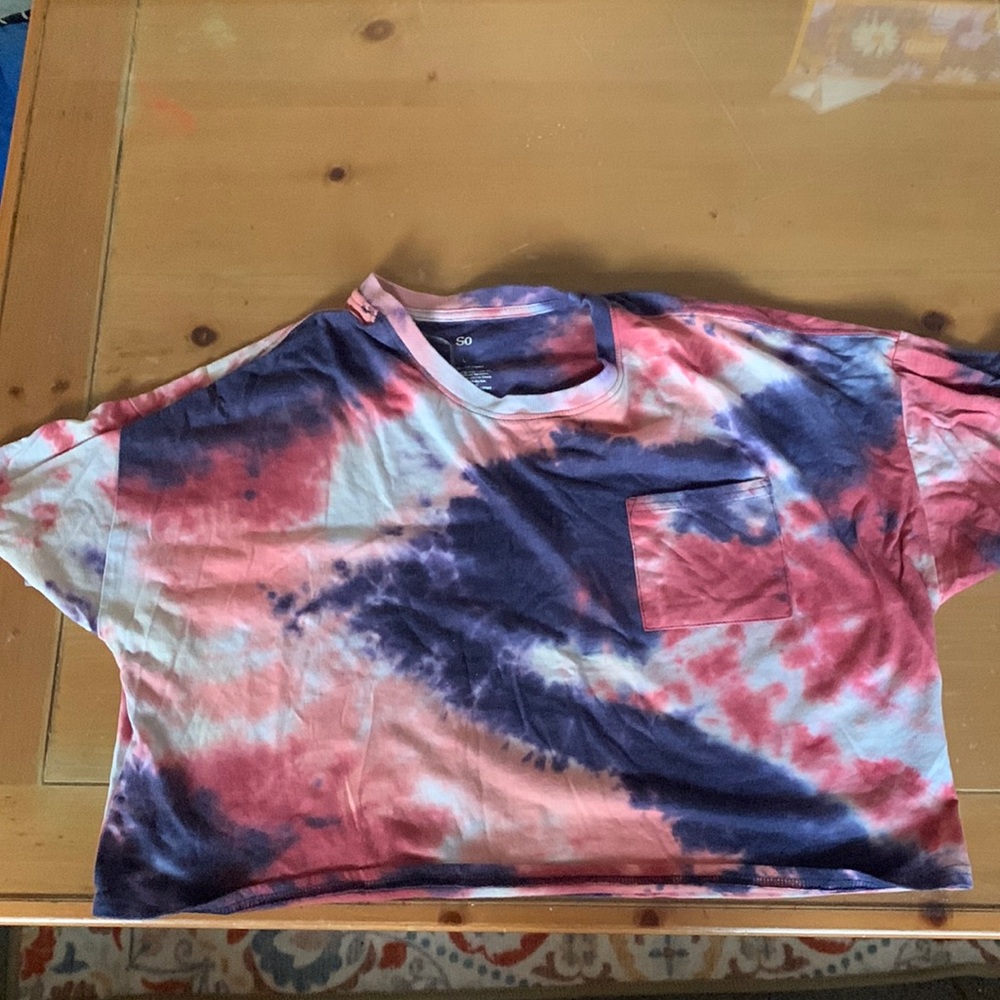 Red and Blue Crop Top